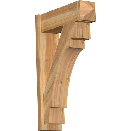 Ekena Millwork Merced Arts & Crafts Rough Sawn Outlooker, Western Red Cedar, 8"W x 26"D x 38"H OUT08X26X38MRC03RWR